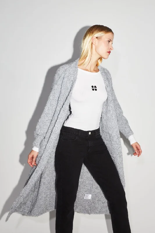 Imprevu Grey Bouclette Cardigan