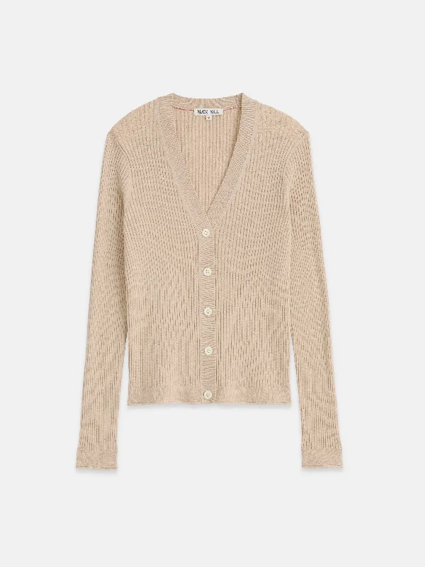 V-Neck Ribbed Cardigan